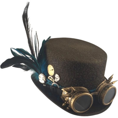 Steampunk Top Hat with Goggles PNG Image
