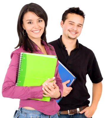 Two Smiling College Students Clipart