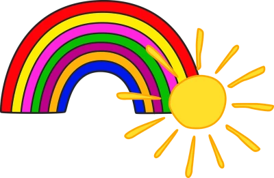Hand Drawn Rainbow and Sun Clipart