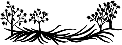 Black Floral Plant Shrubs Silhouette Free PNG