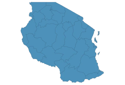 Blue Tanzania Map Country Silhouette Free PNG