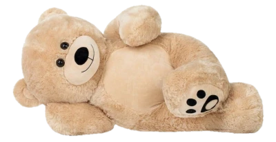 Cute Fluffy Teddy Bear Lying Down Free PNG