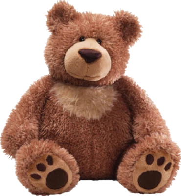 Sitting Brown Fluffy Teddy Bear Plush Free PNG