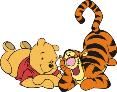 Winnie The Pooh And Tigger Smiling Free PNG