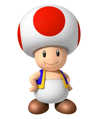Super Mario Toad Mushroom Character Free PNG