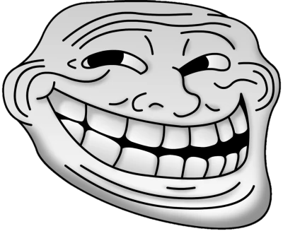 Shaded 3D Troll Face Meme Free PNG