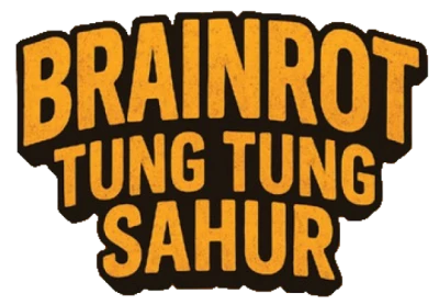 Brainrot Tung Tung Sahur Text Free PNG