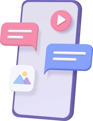 3D Smartphone Mobile Chat Icon Free PNG