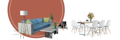 Modern Living Room Furniture Collage Free PNG