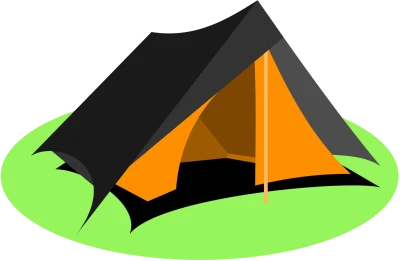 Orange And Black Camping Tent Free PNG