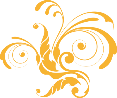 Golden Floral Swirl Flourish Ornament Free PNG