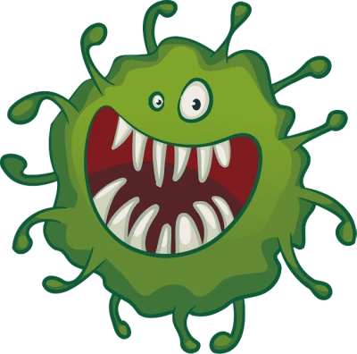 Green Monster Virus Bacteria Character Free PNG