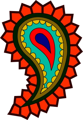 Colorful Paisley Motif Textile Pattern Free PNG