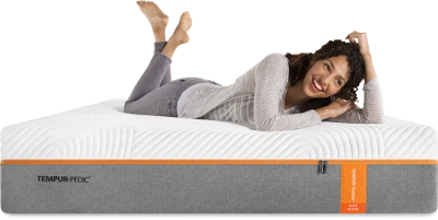 Woman Relaxing On Tempur-Pedic Mattress Free PNG