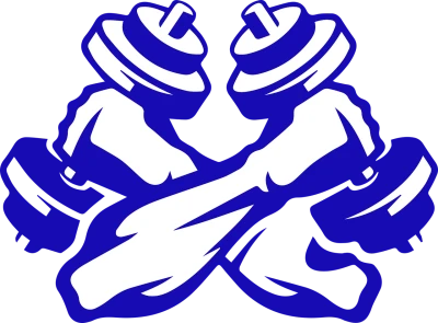 Crossed Blue Dumbbells Gym Icon Free PNG