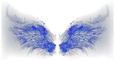 Abstract Blue Glowing Fantasy Wings Free PNG