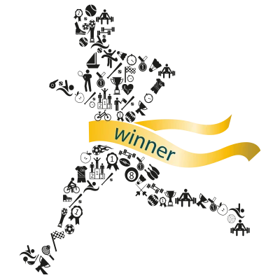 Winner Runner Sports Icons Silhouette Free PNG