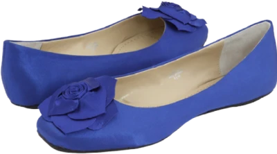 Royal Blue Women Flat Shoes Flower Free PNG