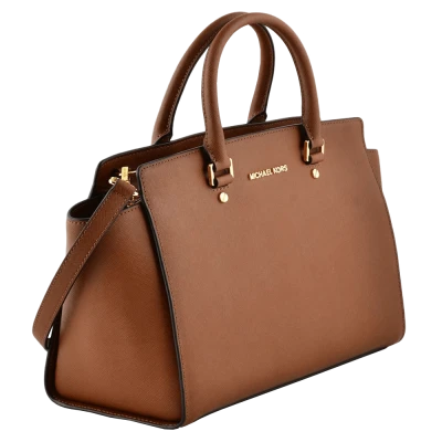 Brown Leather Michael Kors Handbag Free PNG