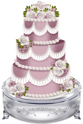 Three Tier Pink Wedding Cake Roses Free PNG