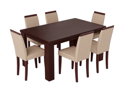 Dark Wood Dining Table And Chairs Free PNG