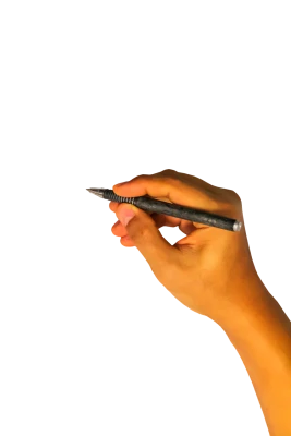 Hand Holding Black Pen Writing Pose Free PNG