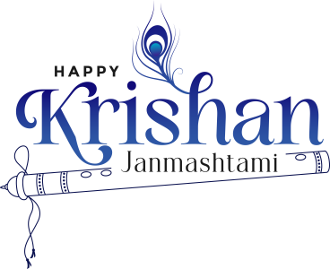 Happy Krishna Janmashtami Text PNG – Transparent Festive Typography 3