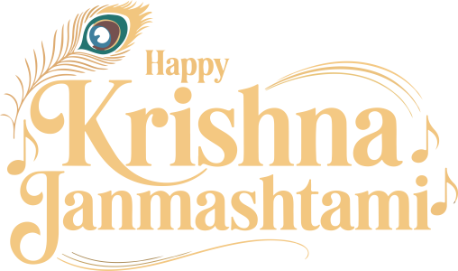 Happy Krishna Janmashtami Text PNG – Transparent Festive Typography 4