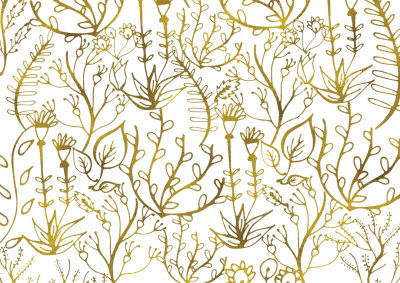 Golden Floral Vine Seamless Pattern Clipart