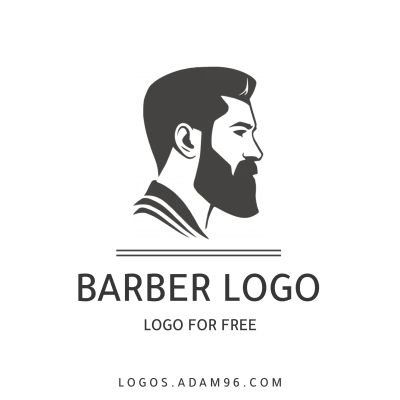 Professional Barber Shop Silhouette Logo Free PNG