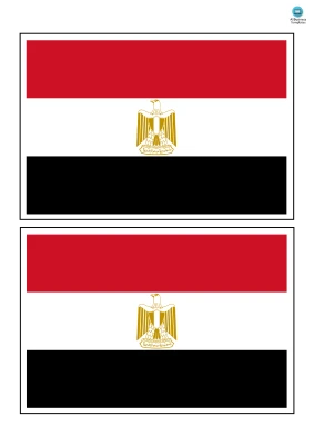 National Flag of Egypt Double Layout PNG Image