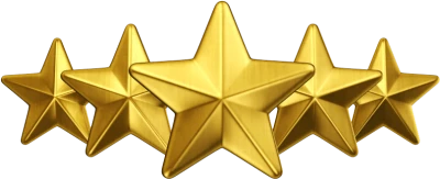 Five Golden Star Rating Ranking Transparent Background