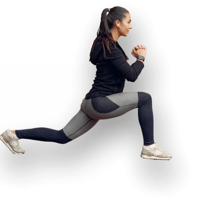 Fitness Woman Doing Lunges Workout Clipart