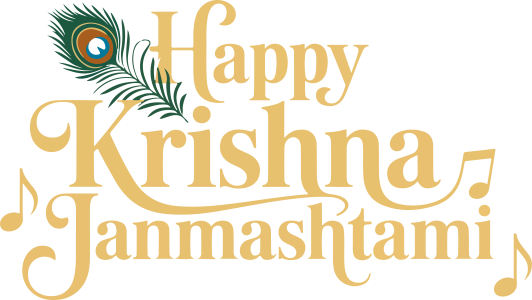 Happy Krishna Janmashtami Text PNG – Transparent Festive Typography 6