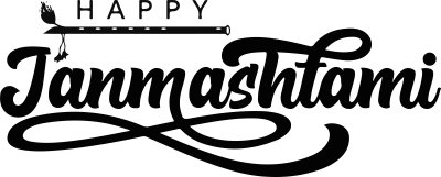 Happy Janmashtami PNG Text – Elegant Devotional Typography