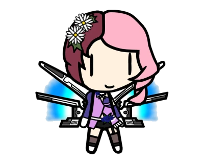 Chibi Mecha Anime Girl with Mechanical Wings PNG Image