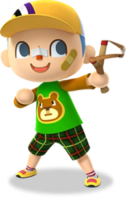 Animal Crossing Villager with Slingshot PNG Image