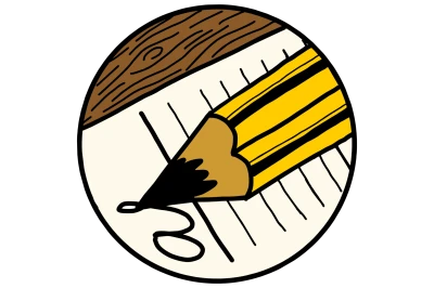 Pencil Drawing on Paper Sketch Icon Clipart