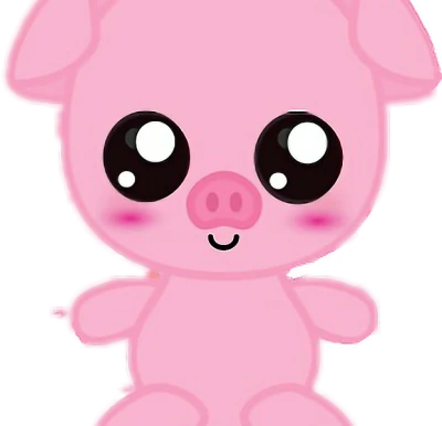 Cute Pink Piggy Character Illustration Transparent Background