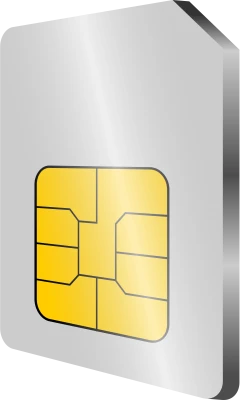 Mobile SIM Card Gold Chip Tech Clipart