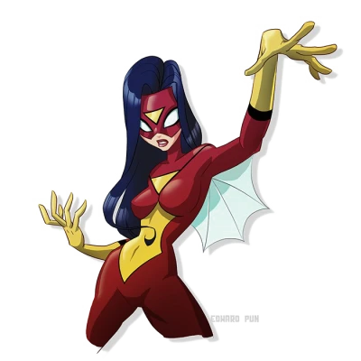 Spider-Woman Superhero Character Art Free PNG