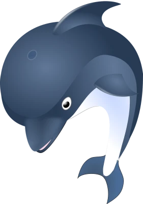 Friendly Blue Dolphin Marine Character Clipart