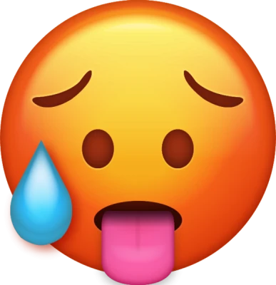 Hot and Sweaty Face Emoji PNG Image