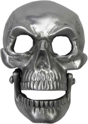 Polished Silver Metal Skull Decoration Clipart
