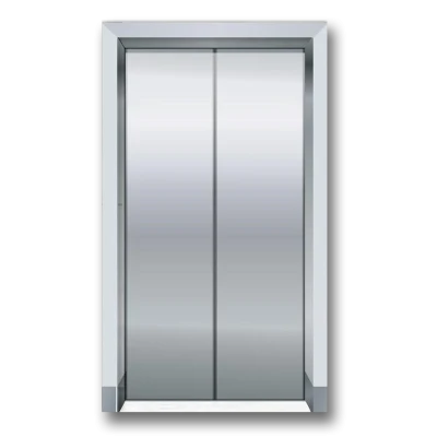 Closed Silver Elevator Doors PNG Image