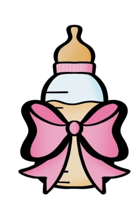 Baby Bottle with Pink Bow Clipart Free PNG