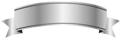 Silver Metallic Ribbon Banner PNG Image