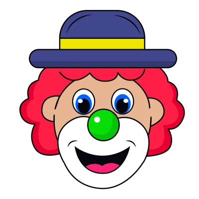 Happy Clown Face Cartoon Clipart