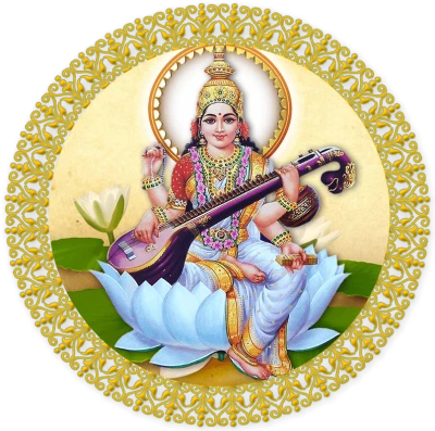 Hindu Goddess Saraswati PNG Image