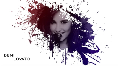 Demi Lovato Splash Art Portrait PNG Image